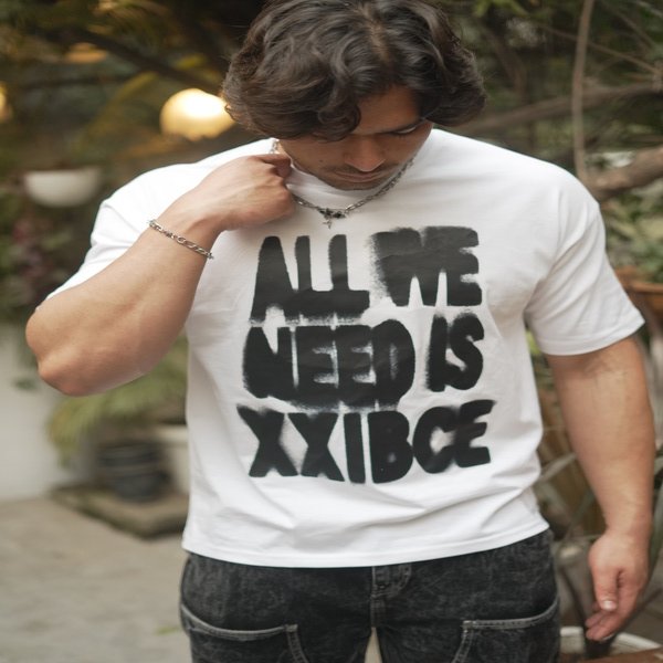 XXIBCE STATEMENT UNISEX OVERSIZED T-SHIRT WHITE