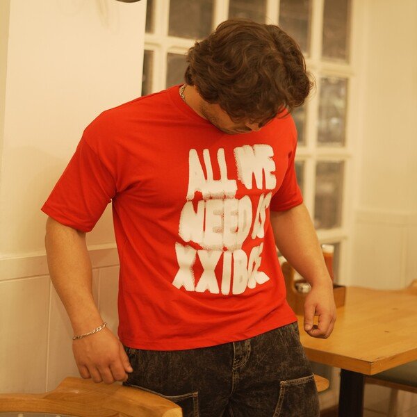 XXIBCE STATEMENT UNISEX OVERSIZED T-SHIRT RED